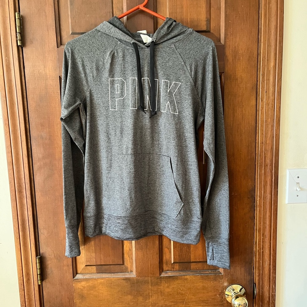 PINK gray technical hooded pullover